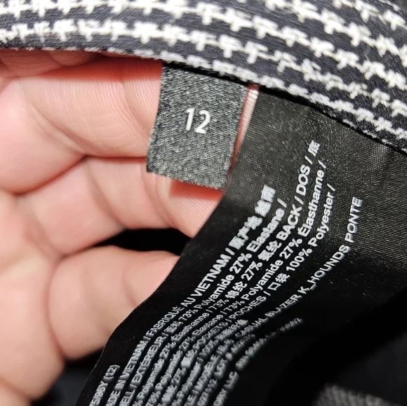 Theory Houndstooth Ponte Casual Blazer, Size 12, Black/White, EUC - Picture 6 of 16